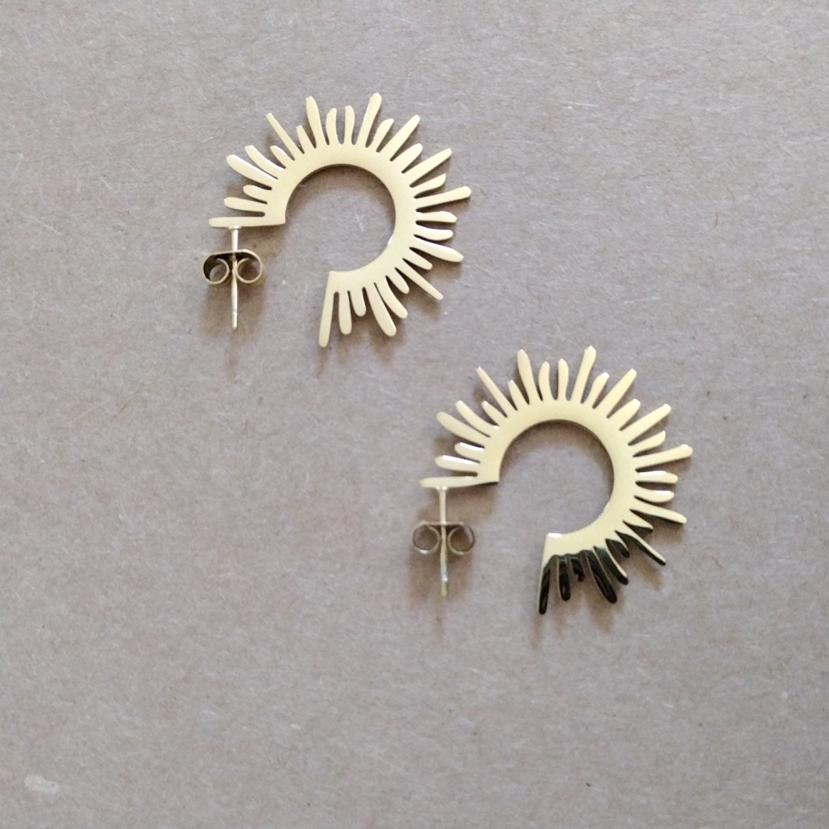 18 Kt Gold Over Titanium Earrings